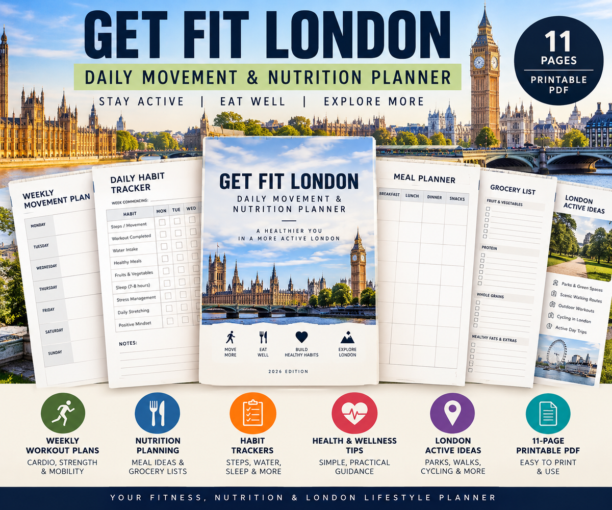 Get Fit London — Professional Movement & Nutrition Planner (Printable PDF)