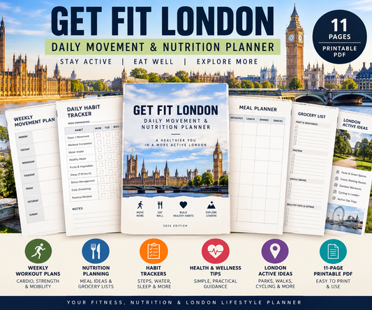 Get Fit London — Professional Movement & Nutrition Planner (Printable PDF)