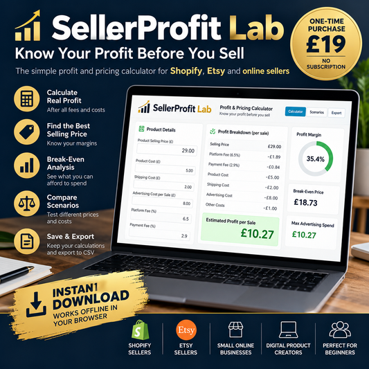 SellerProfit Lab profit and pricing calculator cover — beta digital download